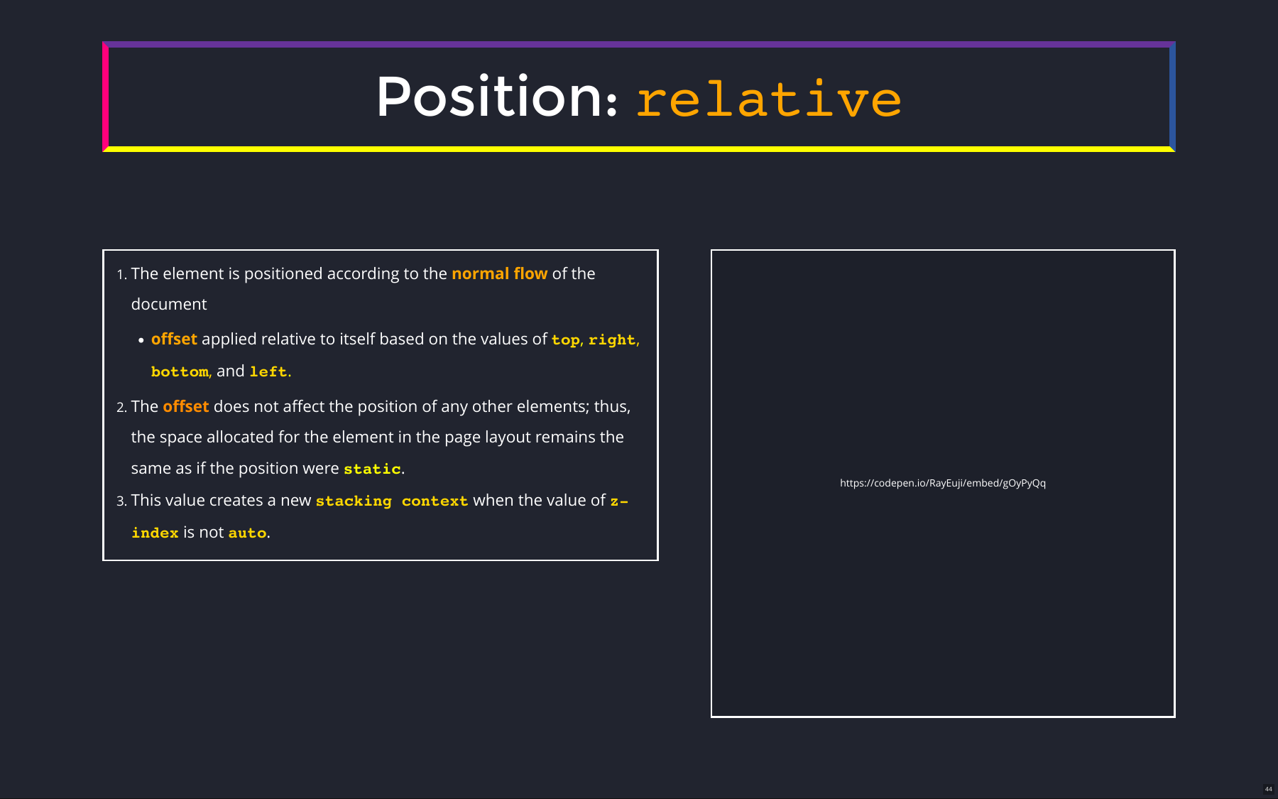 Position: relative