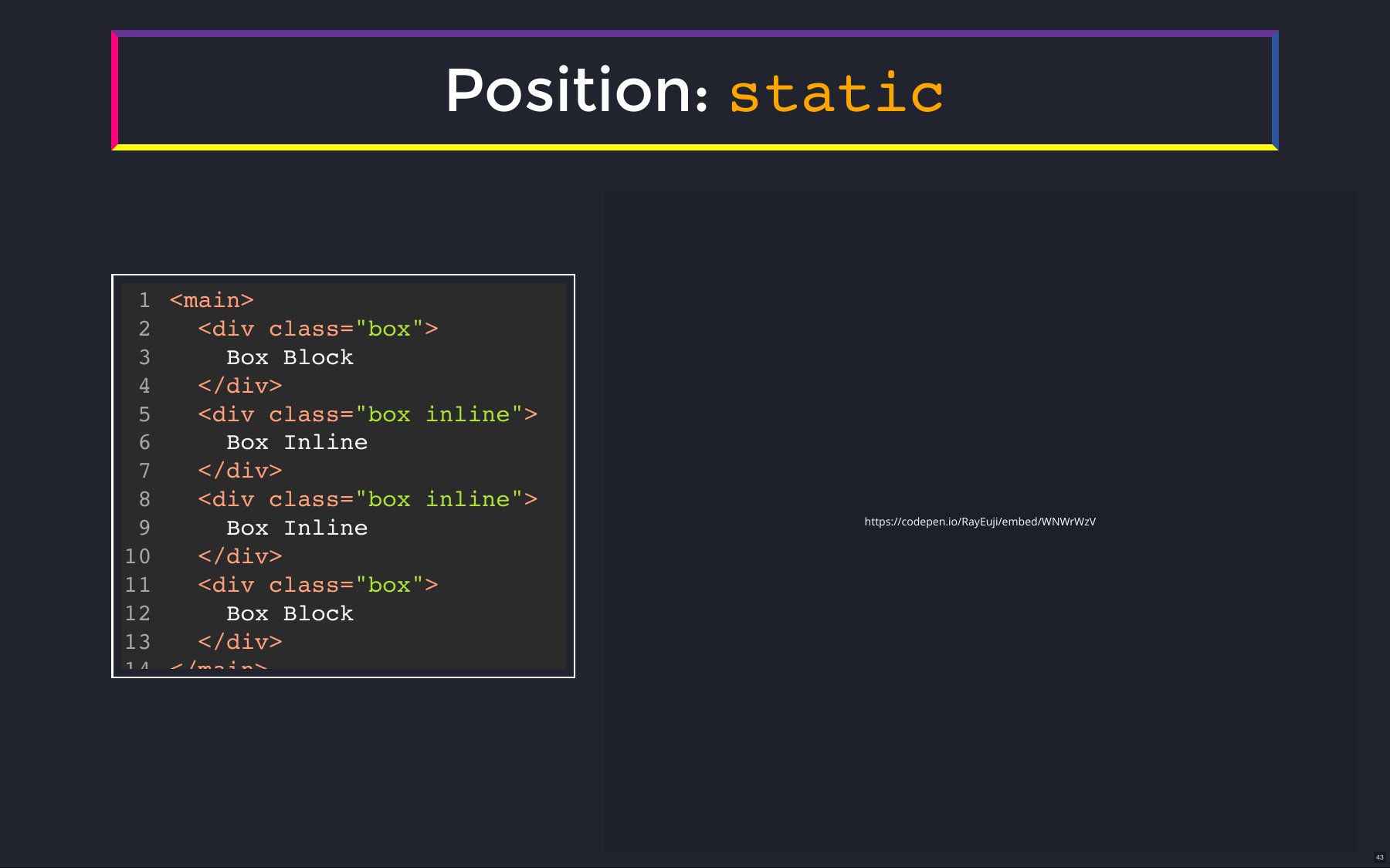 Position: static